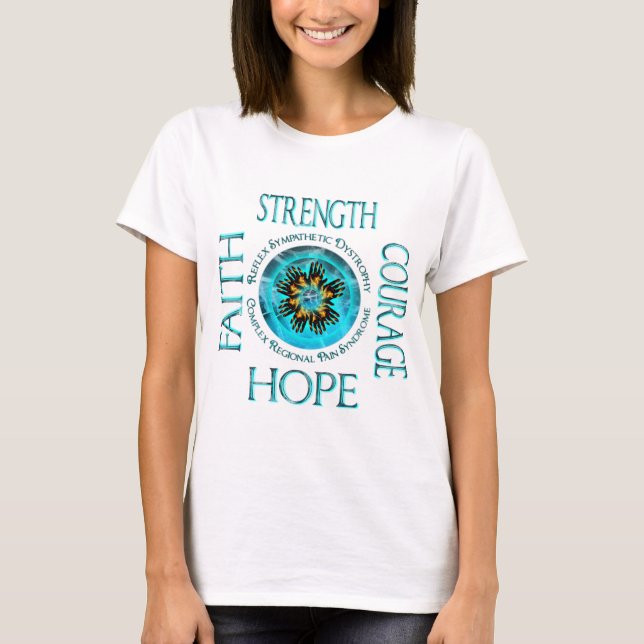 Camiseta Manos ardientes de la esperanza de la fuerza del (Anverso)