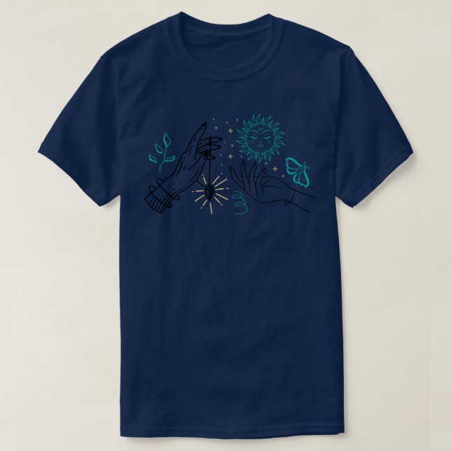 Camiseta Manos celestes (Diseño del anverso)