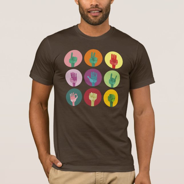 Camiseta manos de arte pop (Anverso)