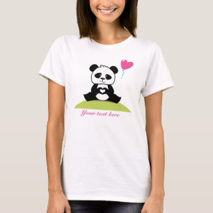 Camiseta Manos de encargo de las pandas que muestran amor