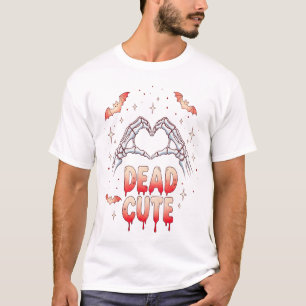 Camiseta Manos de esqueleto de Halloween Corazón, Murciélag