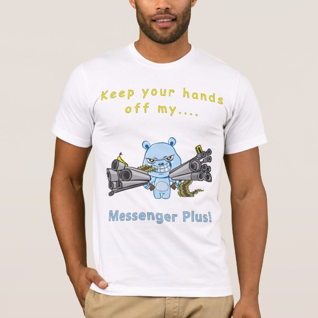Camiseta ¡Manos de…! (Frente/impresiones traseras) (Anverso)