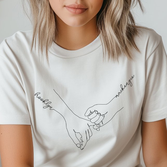 Camiseta Manos de mano Apuesta Amistad Nombre Personalizado (Subido por el creador)