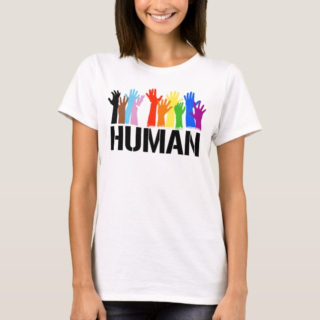 CAMISETA MANOS DE ORGULLO HUMANO (Anverso)