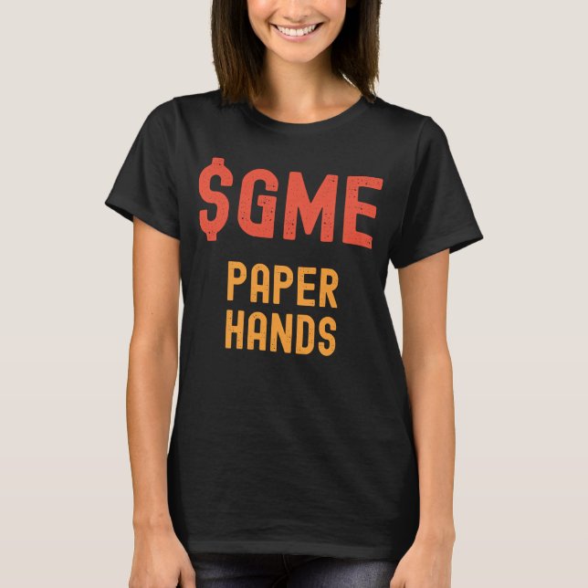 Camiseta MANOS DE PAPEL DE GME Stonk (Anverso)