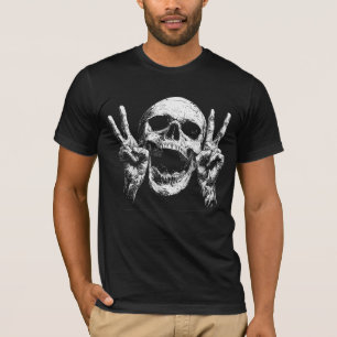Camiseta Manos de paz craneal, Halloween gótico oscuro