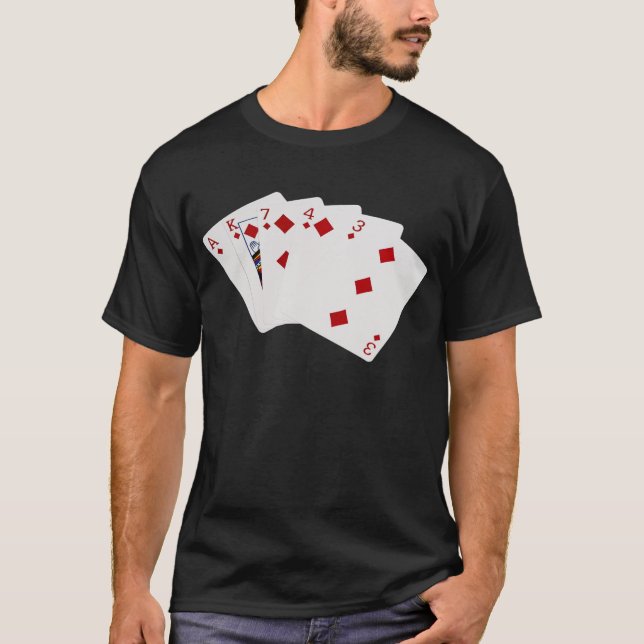 Camiseta Manos de póquer - Flush - Demanda de diamantes (Anverso)