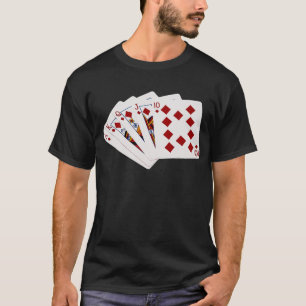 Camiseta Manos de Póquer - Flush real - Demanda de diamante