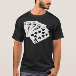 Camiseta Manos de Póquer - Flush Real - Juego de Clubs