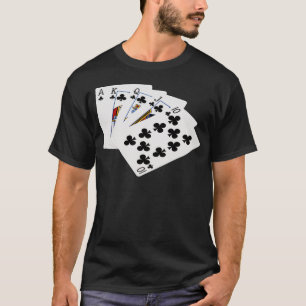 Camiseta Manos de Póquer - Flush Real - Juego de Clubs
