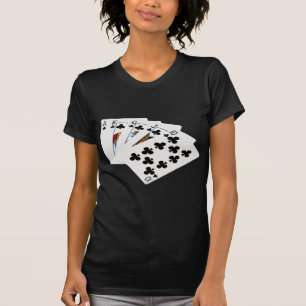 Camiseta Manos de Póquer - Flush Real - Juego de Clubs