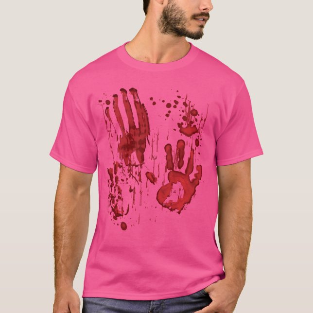 Camiseta Manos de zombi con salpicaduras de sangre sangrien (Anverso)