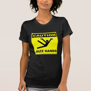 Camiseta Manos del jazz de la precaución
