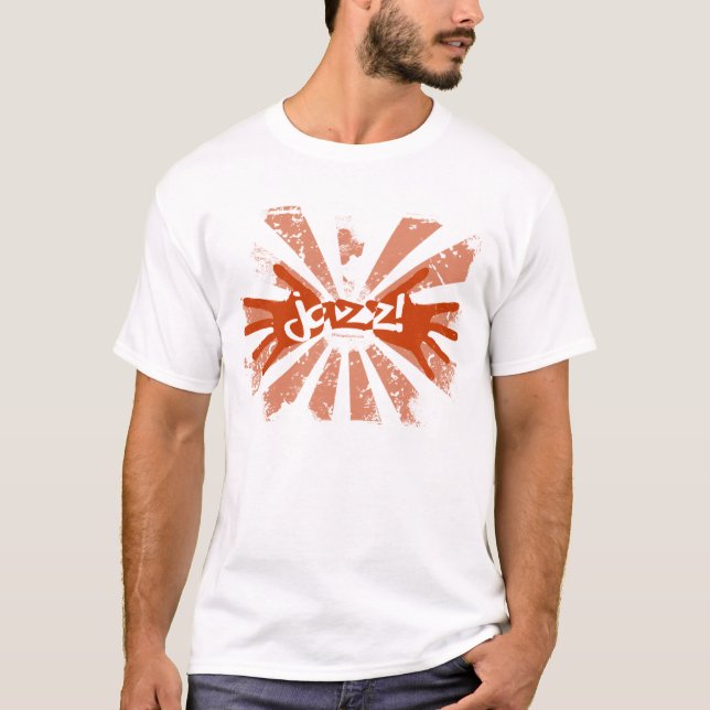 Camiseta Manos del jazz - naranja (Anverso)