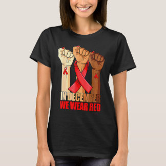Camiseta Manos En Diciembre Nosotros Vestimos De Rojo Mes D