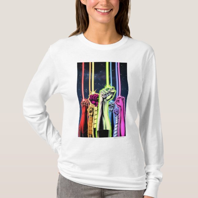 Camiseta Manos en el aire con anillos -Color (Anverso)