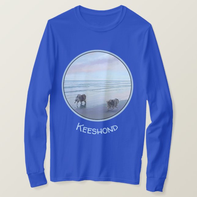 Camiseta Manos en la pintura de perro en la costa (Anverso del diseño)
