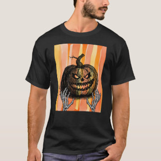 Camiseta Manos Esqueléticas Alcanzando una Jack-o-lantern S
