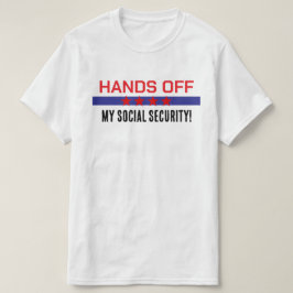Camiseta Manos fuera de mi seguridad social azul blanco roj