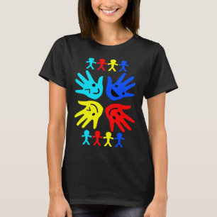 Camiseta Manos multicolores de concienciación sobre el auti