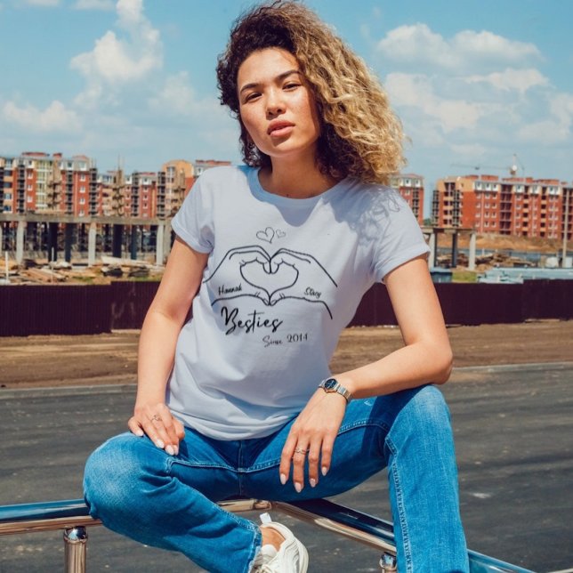 Camiseta Manos personalizadas formando un boceto de amistad (Subido por el creador)
