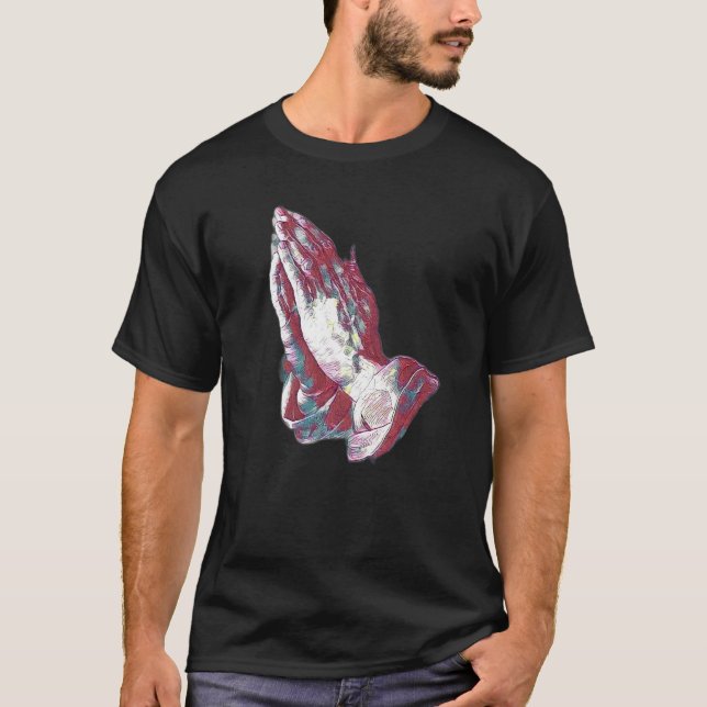 Camiseta Manos Rezando Amén Jesús Premium_2 (Anverso)
