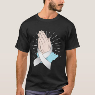 Camiseta Manos rezando con la conciencia sobre el cáncer de