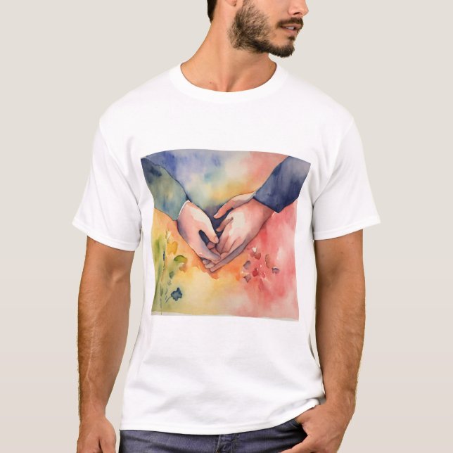 Camiseta Manos románticas juntas (Anverso)