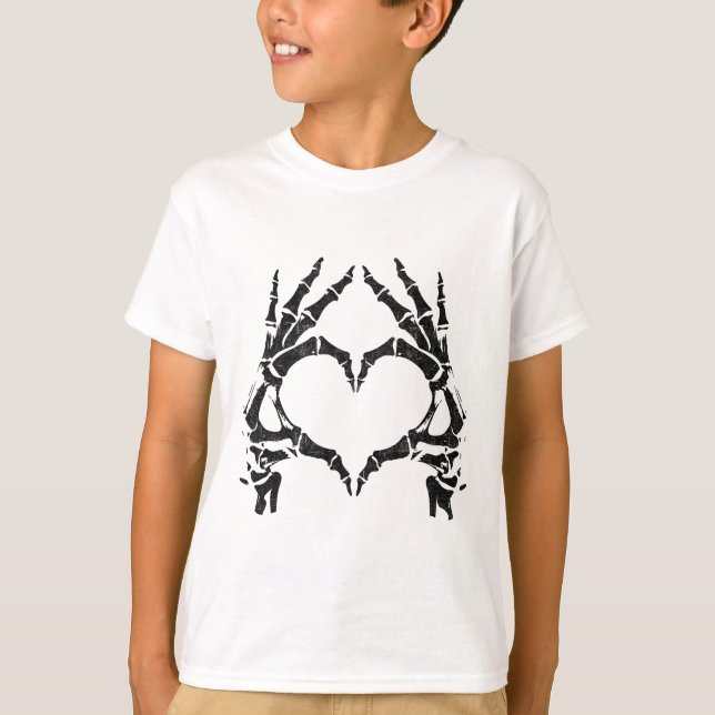 Camiseta Manos Skeleton Heart - Halloween - Manos Skeleton (Anverso)