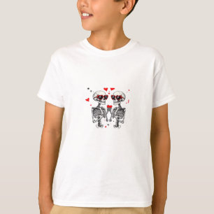 Camiseta Manos Skeleton Heart Para Tendencias