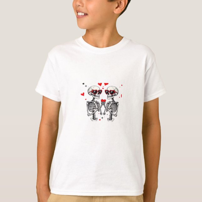 Camiseta Manos Skeleton Heart Para Tendencias (Anverso)
