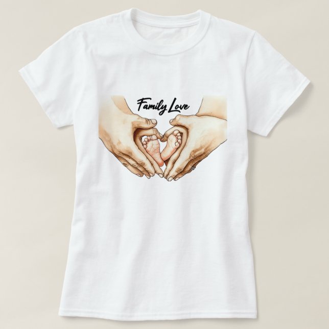 Camiseta Manos sosteniendo pies de bebé (Diseño del anverso)