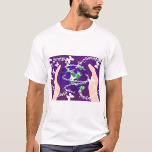 Camiseta Manos y mariposas alrededor del mundo en morado