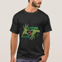 Manos zombis podridas de Halloween. Señal de tierr