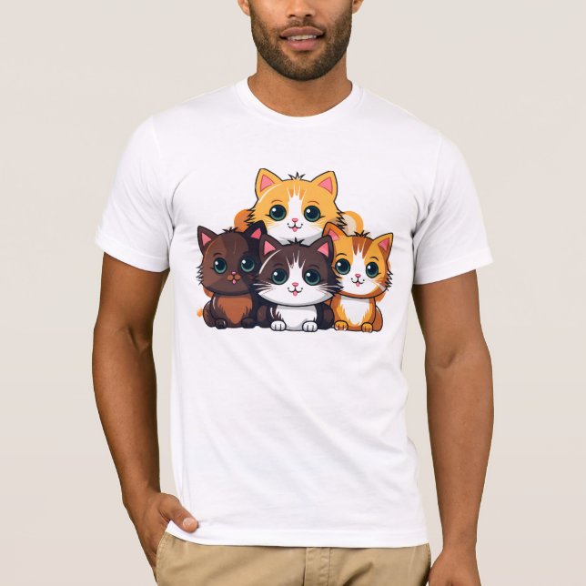 Camiseta man's t-shirt with cat imprinted (Anverso)