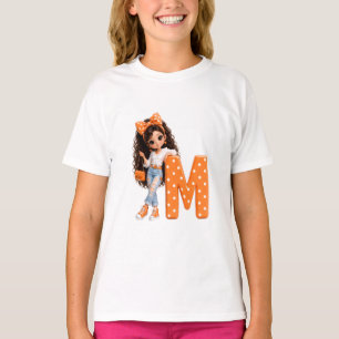 Camiseta Manta con letra M y niña linda