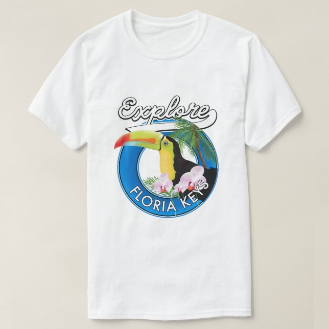 Camiseta Manta de franela con logo retro de Florida keys (Diseño del anverso)
