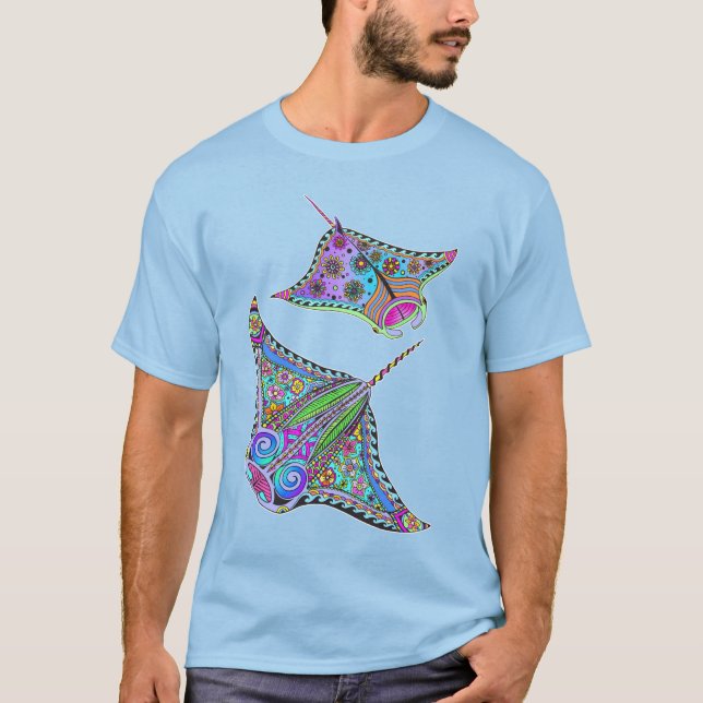 Camiseta Manta Eléctrica Raya Masculina (Anverso)
