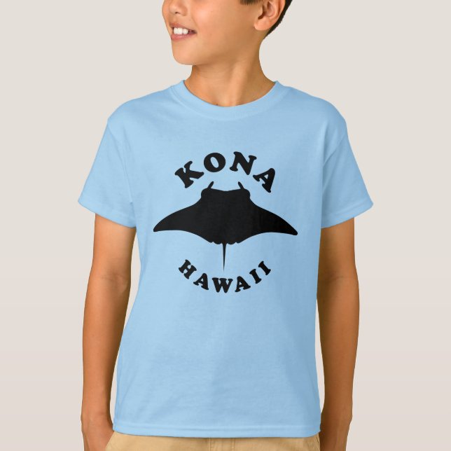 Camiseta Manta Ray buceando en Kona, Hawaii (Anverso)
