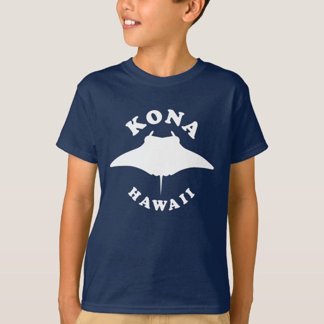 Camiseta Manta Ray buceando en Kona, Hawaii (Anverso)