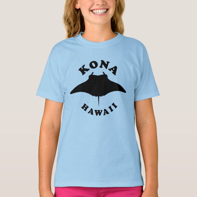 Camiseta Manta Ray buceando en Kona, Hawaii (Anverso)