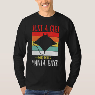 Camiseta Manta Ray Es Sólo Un Chica Que Ama Manta Rays Retr