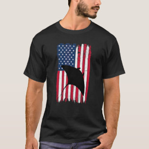 Camiseta Manta Ray Ocean Silhouette Bandera Estadounidense