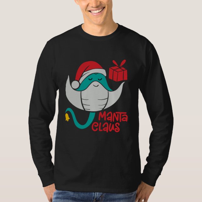 Camiseta Manta Ray Santa Christmas Beach   Manta Claus (Anverso)