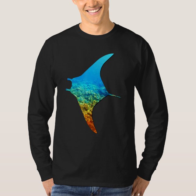Camiseta Manta Ray Silhouette Earth Day And Ocean Week (Anverso)