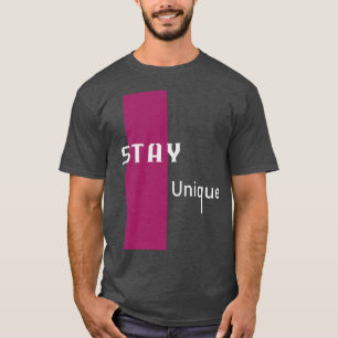 Camiseta Mantén Arte Gráfico Moderno Único con Rosa Intenso