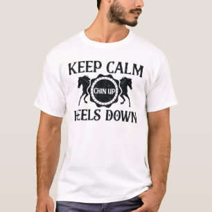 Camiseta Mantén Calmo En Pie Abajo En Ridi Ecuestre
