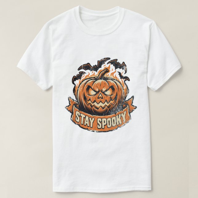 Camiseta Mantén el espíritu maligno de Jack O' Lantern Vint (Diseño del anverso)