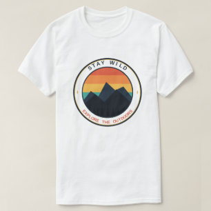 Camiseta Mantén Fiera Explora El Aire Libre Retro Montaña S