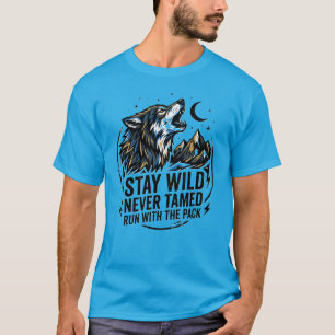 Camiseta Mantén Fiero Nunca Domado Fuerza de Lobo En La Man
